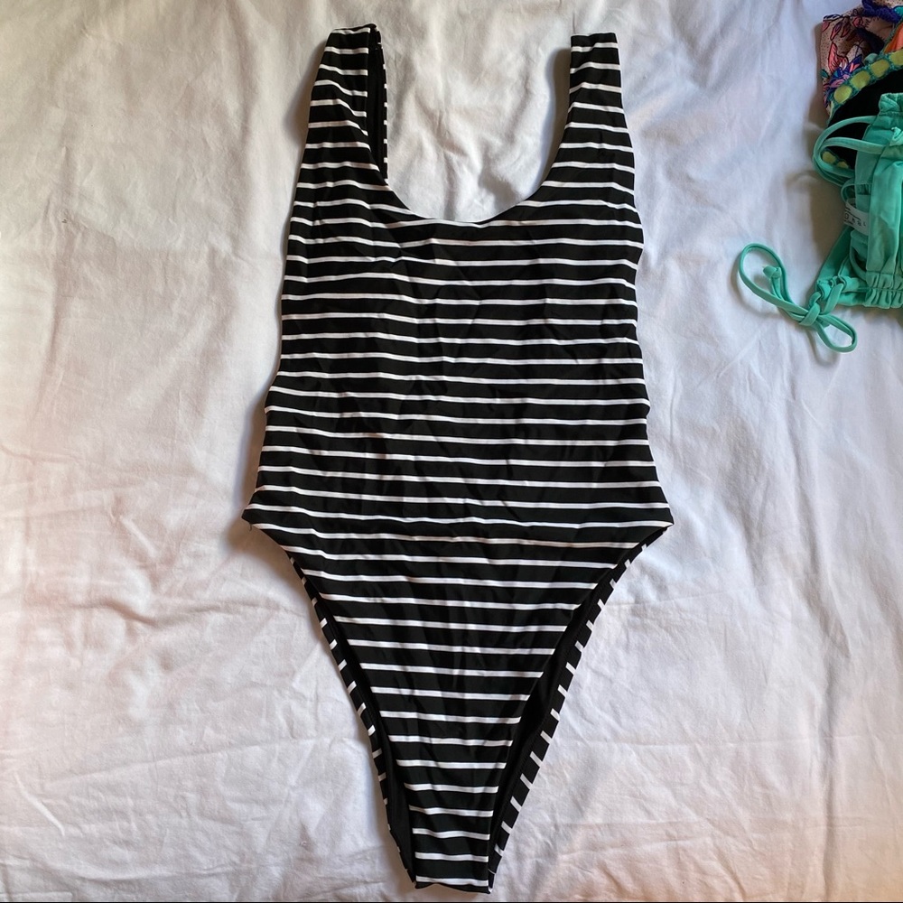 AERIE one piece striped swimsuit